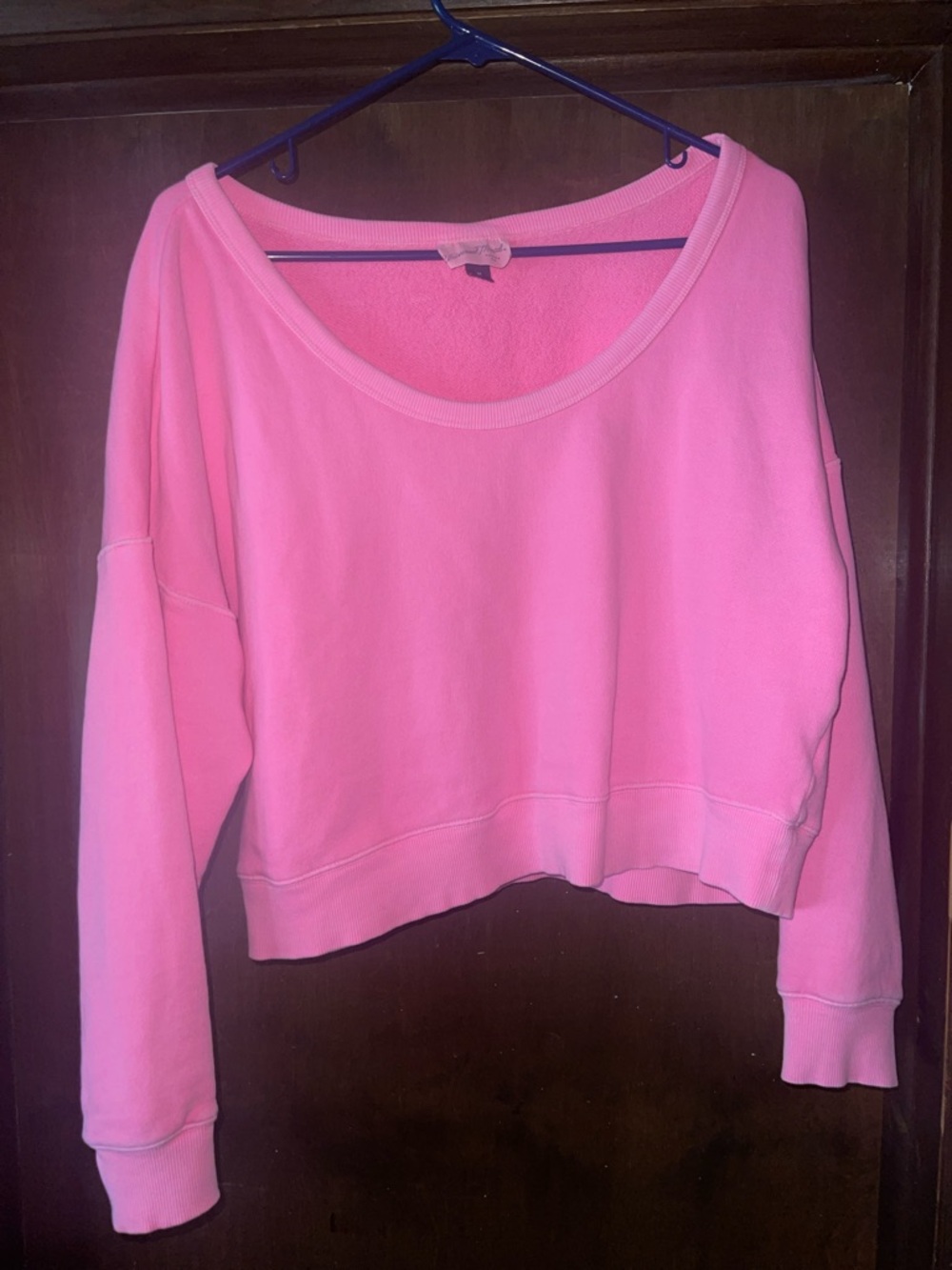 Universal Thread Pink Cropped Scoop Sweatshirt